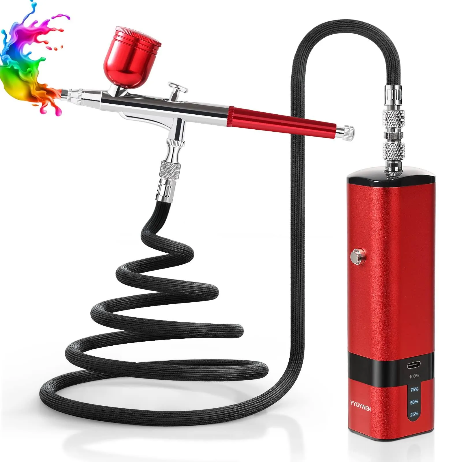 New Cordless Airbrush Kit With Compressor, 32Psi Handheld Mini Re\x85