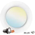 Luxrite LR23861-1PK 4 inch LED Disk Light 5CCT 2700K-5000K 10W 600lm D