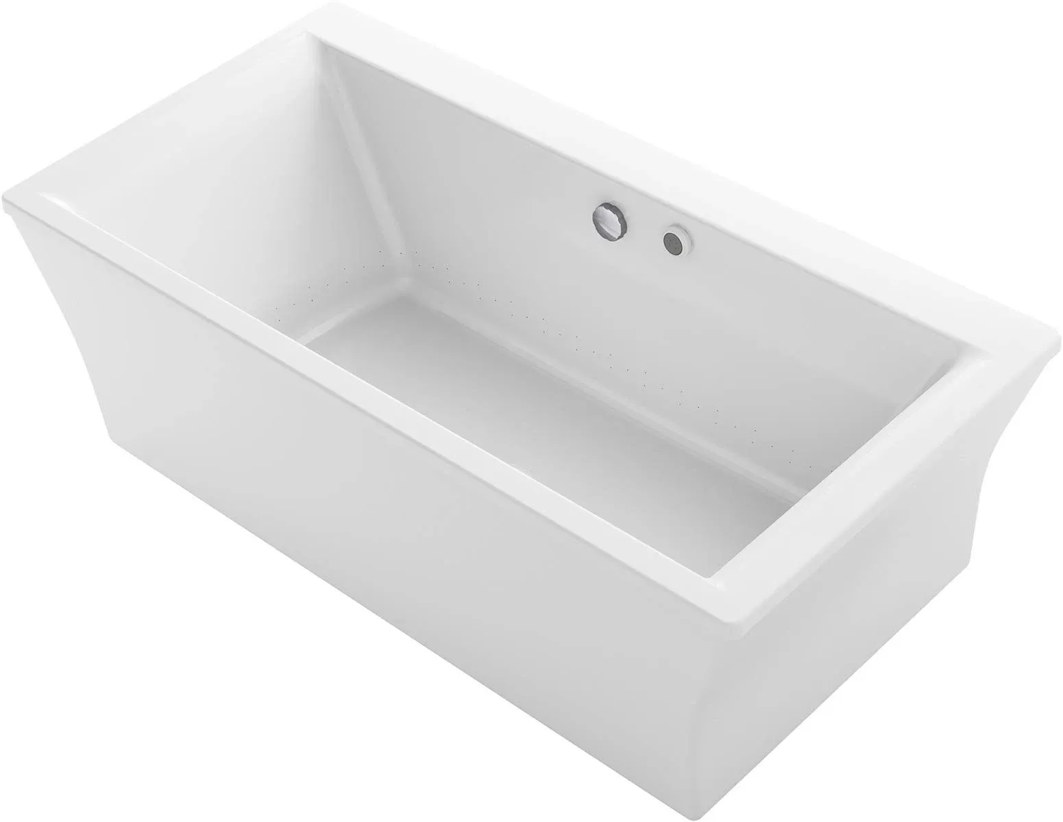 Kohler K-1959-GH Stargaze 72" x 36" Freestanding Heated Bubblemassage Air Bath with Fluted Shroud - White