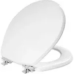 Mayfair 26CHSLA-000 Slow Close Round Toilet Seat, Moulded Wood, White