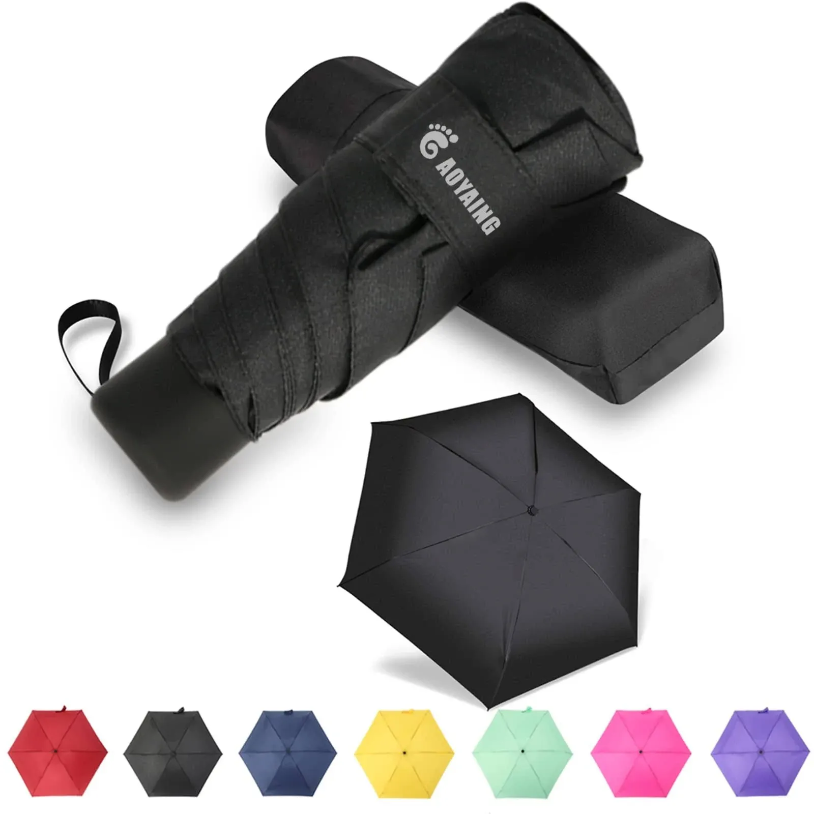 GAOYAING Small Mini Umbrella with Case by GAOYAINIG Light Compact Design Perfect for Travel Lightweight Portable Parasol Outdoor