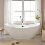 71" x 32" Freestanding Bathtub White/Oil Rubbed Bronze