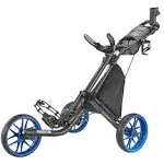 Caddytek 3 Wheel Golf Push Cart - Foldable Collapsible Lightweight Pushcart with Foot Brake - Easy to Open & Close