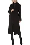 Tahari Women's Elliot Double Face Wool Maxi Wrap Coat - Black - L