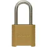 Master Lock Padlock 875DLH Brass Set Your Own Combination 2" Long Shackle