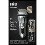 Braun Series 9 Pro 9477cc Rechargeable Wet Dry Men's Electric Shaver with Powercase, Clean Station