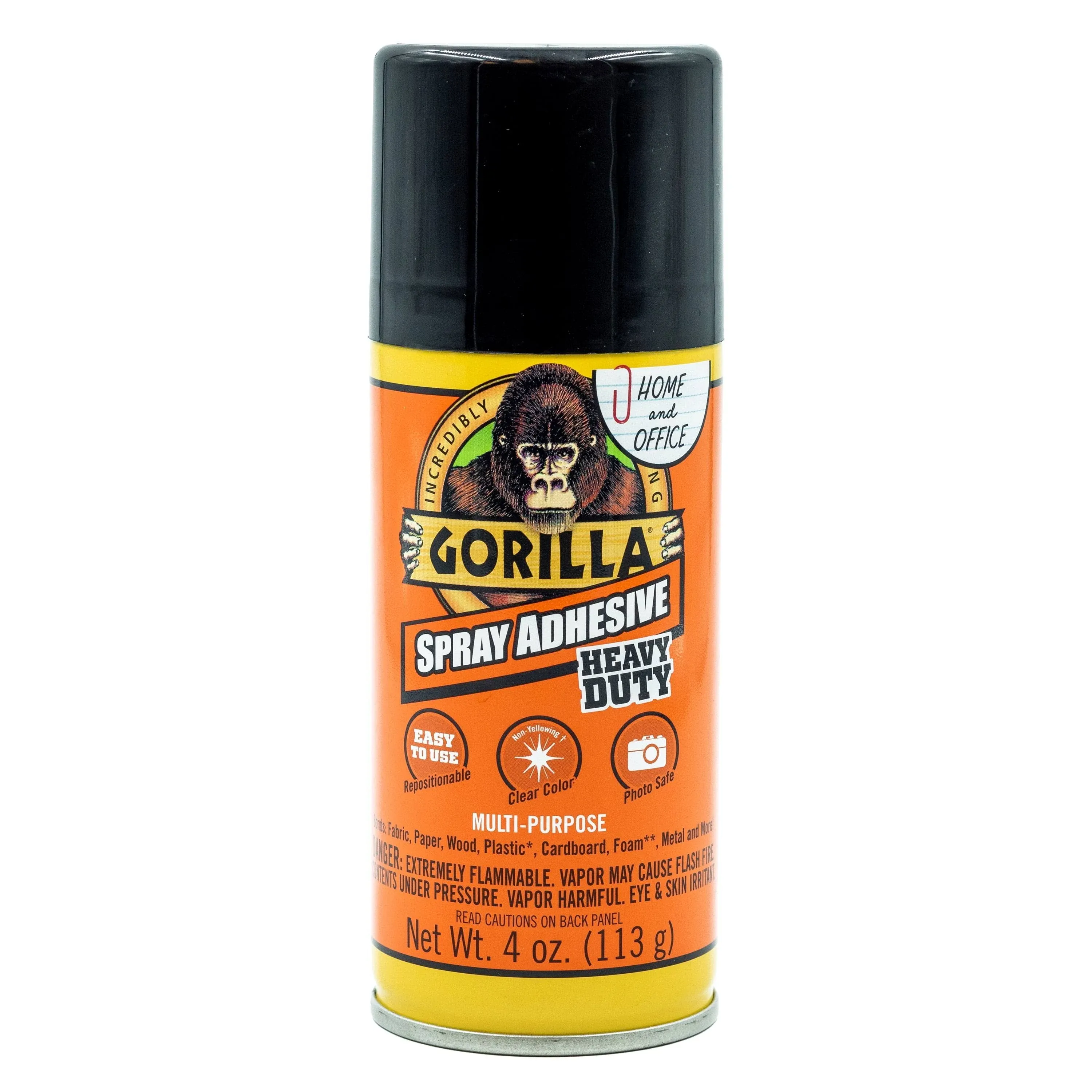 Gorilla Heavy Duty, Clear Spray Adhesive, 4 Ounce Can, Size: 4 oz