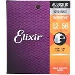 Elixir 11077 Nanoweb 80/20 Bronze Light-Medium Acoustic Guitar Strings