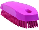 Vikan 64401 5 1/8&quot; Pink Hand / Nail Brush with Stiff Polyester Bristles