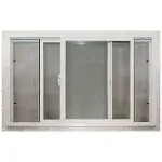 Duo-Corp Agriclass Double Slide Vinyl Tempered Utility Window White Glass/Vin...