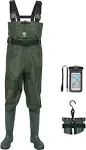 TIDEWE Bootfoot Chest Wader, 2-Ply Nylon/PVC Waterproof Fishing & Hunting Waders with Boot Hanger for Men and Women