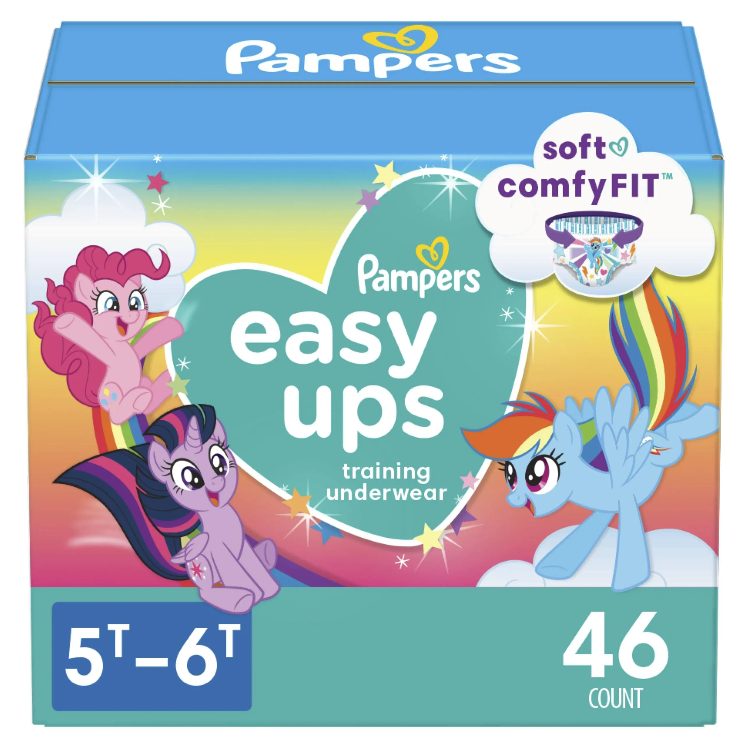 Pampers Easy Ups Girls Training Underwear - 5T - 6T 46 ct