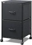 DEVAISE 2 Drawer Fabric Mobile File Cabinet/Printer Stand