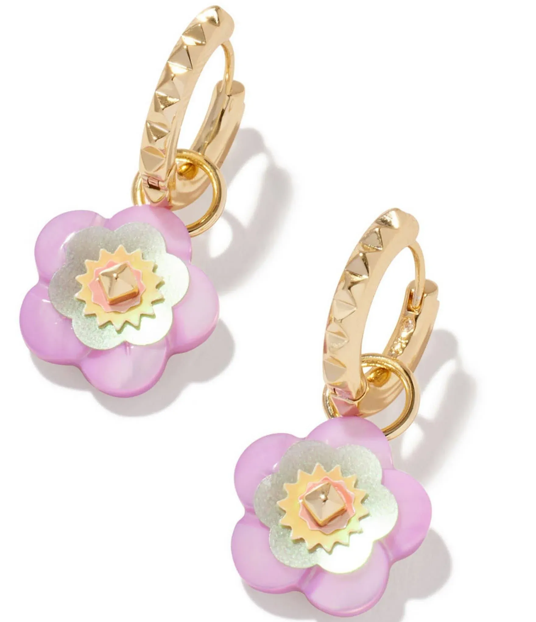 Kendra Scott | Deliah Gold Huggie Earrings in Pastel Mix