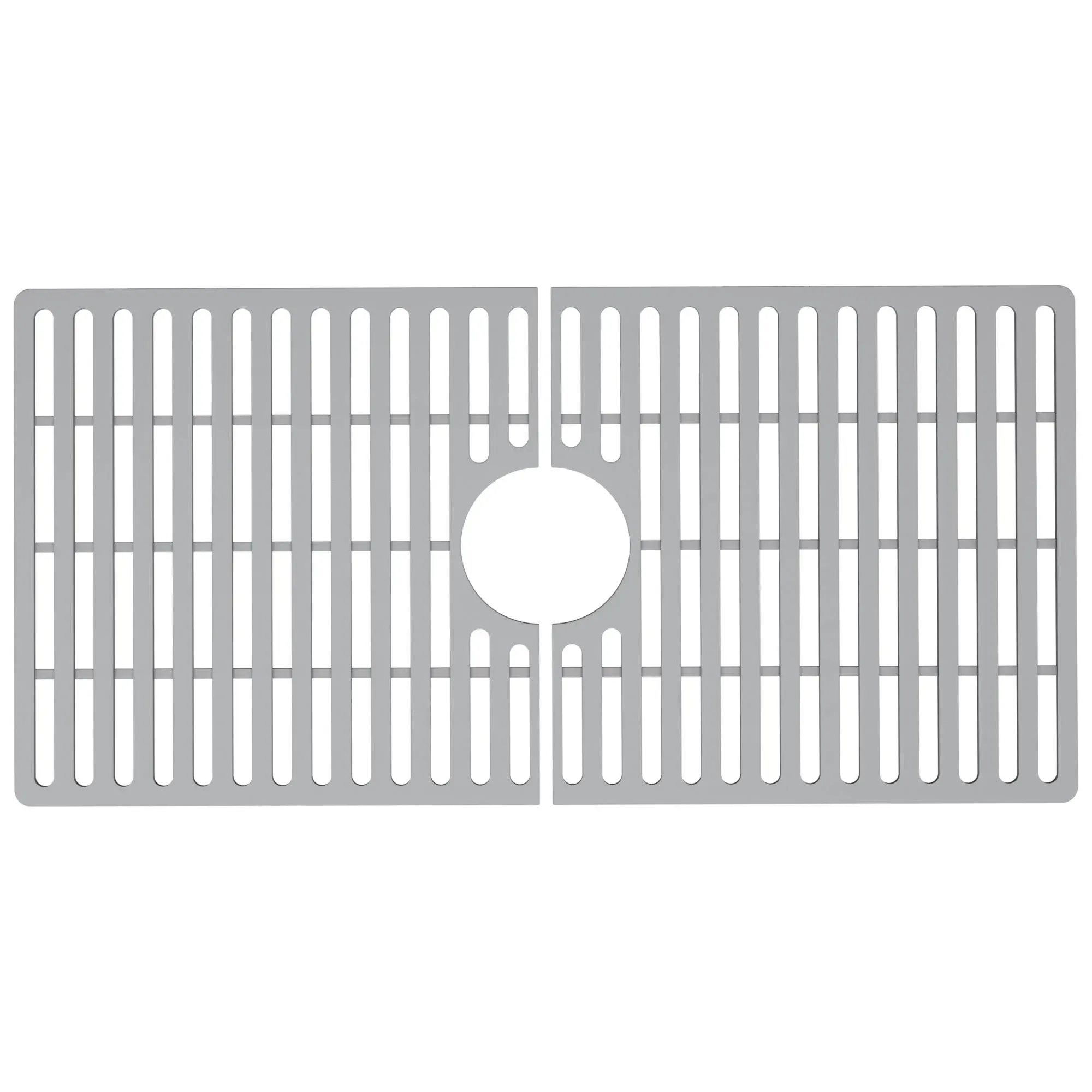 30 in. x 15 in. Silicone Bottom Grid for 33 in. Single Bowl Kitchen Sink in Gray