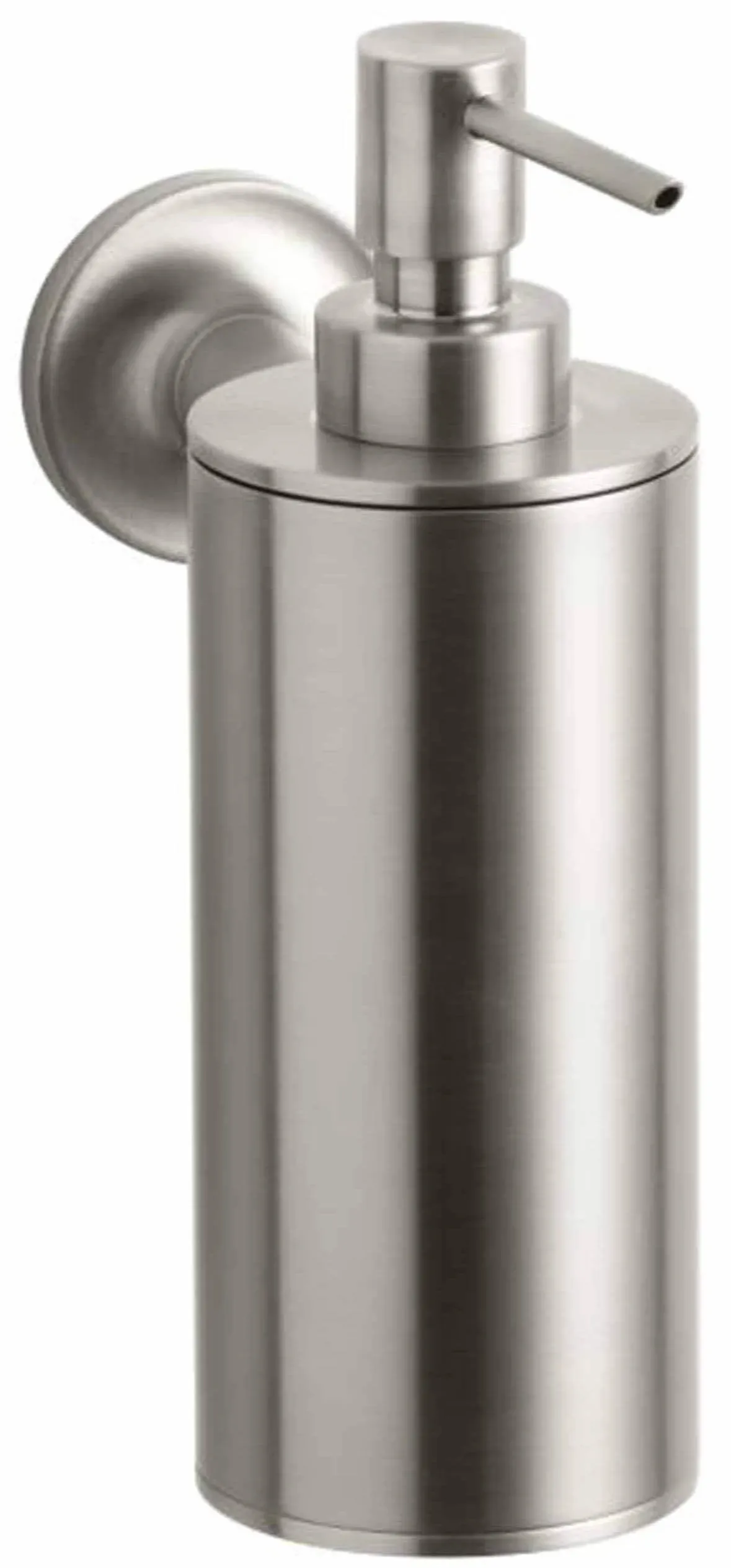 KOHLER Purist Vibrant Brushed Nickel 6.5-oz Capacity Wall-mount Soap and Lotion Dispenser