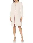 Le Suit Women's Textured Jacquard Long Jewel Neck Jacket and Sheath Dress, 4