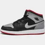 Air Jordan 1 Mid Big Kids' Shoes - Black/Fire Red/White/Cement Grey