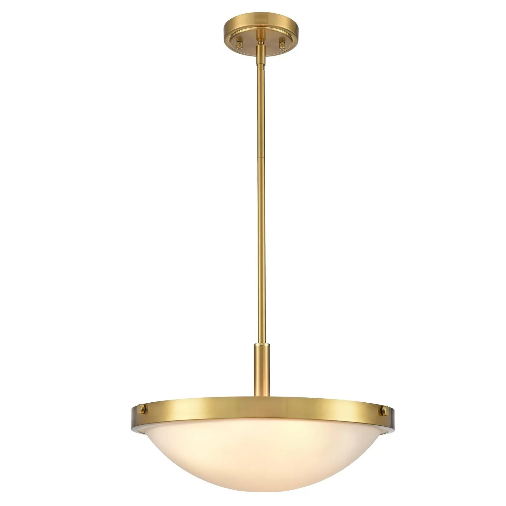 Gold Pendant Light Mid Century Modern 16-Inch 3-Light Brass Pendant Lighting