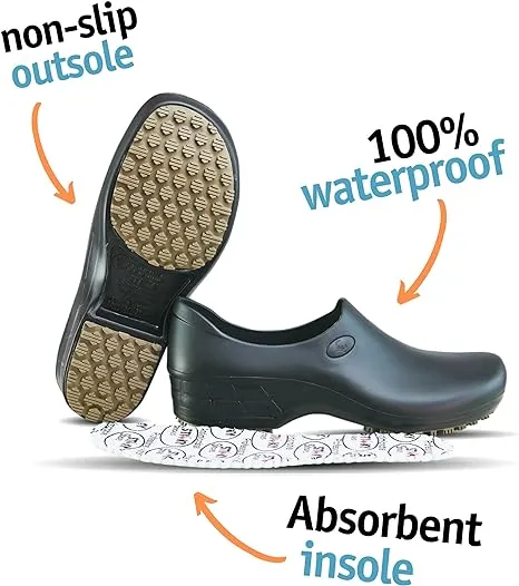 Sticky Nursing Shoes Women - Chefs - Kitchen - Nurses - Clogs for Work - Waterproof Non Slip