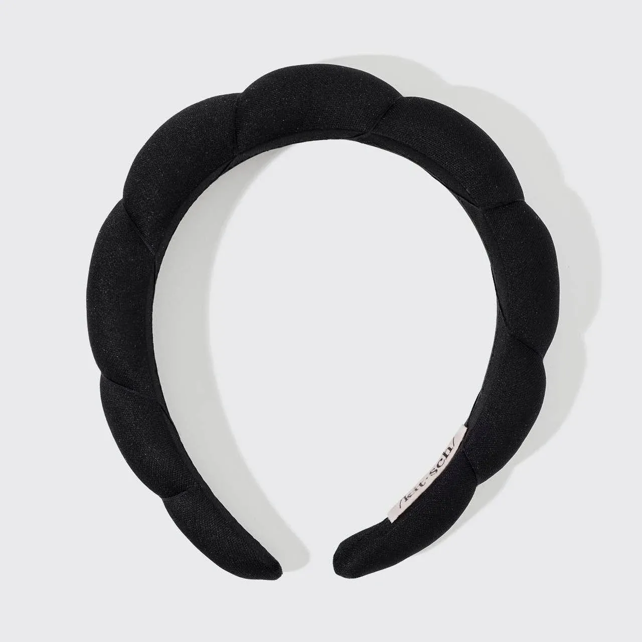 Chic Scallop Design Recycled Black Skincare Headband for Eco-Conscious Women