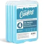 Fit &amp; Fresh XL Cool Coolers Freezer Slim Ice 4 count (Pack of 1), Clear Blue 