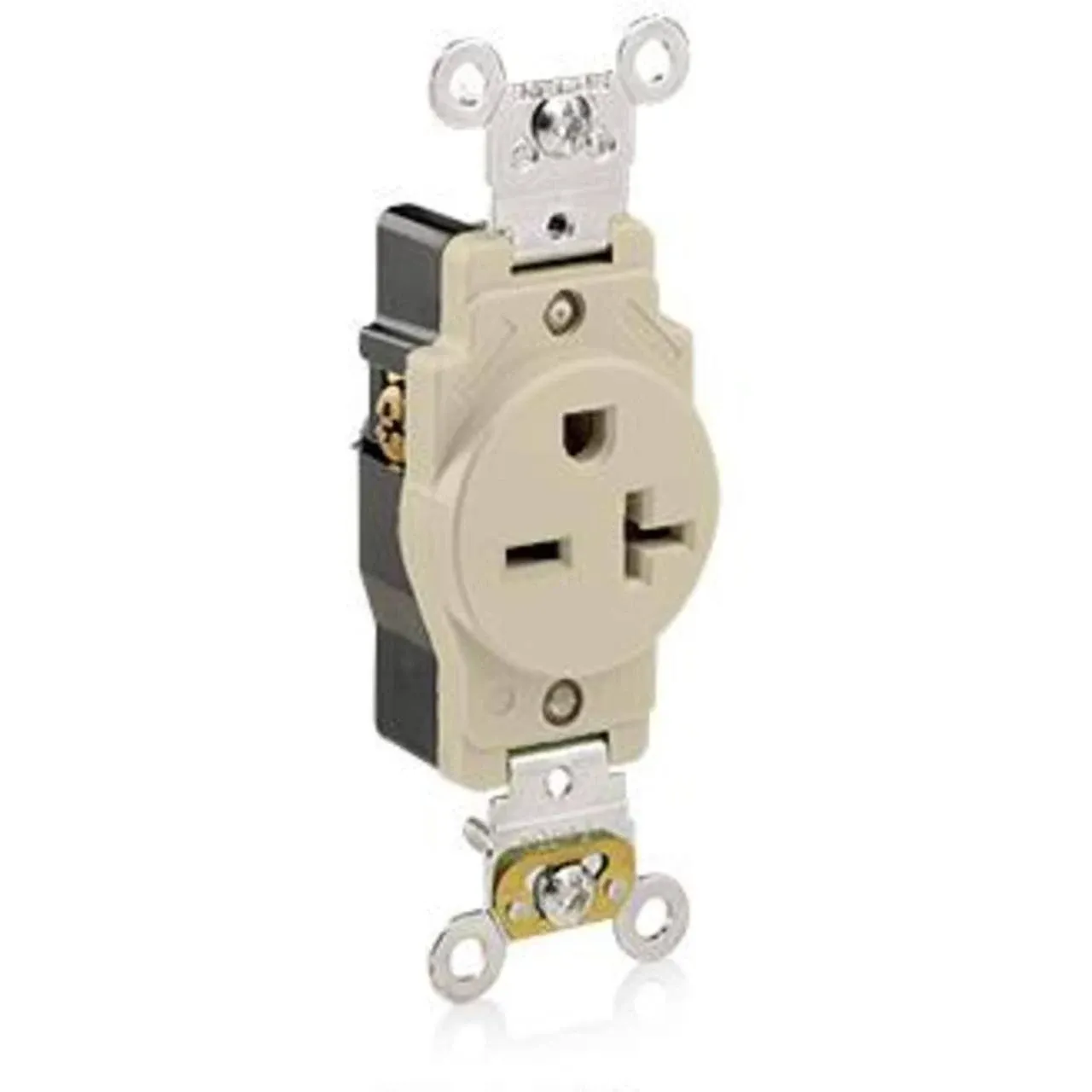 Leviton 5461-I Single Receptacle, 20A, 250V, Narrow, 6-20R, Ivory